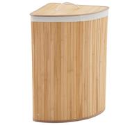AffinityFurn Bamboo Laundry Basket 58L, Laundry Hamper with Lid, Foldable Laundry Bin, Space-Saving Corner Eco-Friendly Laundry Hamper, Washable Liner Bag, Collapsible for Bedroom, Bathroom