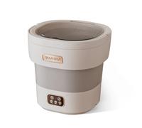 AffinityFurn Collapsible Portable Mini Washing Machine & Spin Dryer, Compact 15L Washer for Underwear, Socks, Baby Clothes, Ultra Quiet, Ideal for Apartments, Dorms, RVs, Travel, Camping, Grey