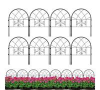 AffinityFurn Decorative Garden Fence Panels, No Dig Decorative Fence 65.5cm H x 50cm W (8 Panels, Total 4m), Outdoor Rustproof Metal Fence Panels, Garden Fencing Panel Border for Yard Patio