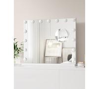 AffinityFurn Hollywood Vanity Mirror with Lights, 58 x 45 cm Makeup Mirror with 15 Dimmable LED Bulbs, 3 Lighting Modes, USB and Type-c Output Ports, Smart Touch Control, Tabletop Light Up Mirror