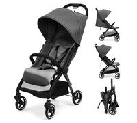 AffinityFurn Lightweight Compact Baby Stroller, One-Hand Fold, Adjustable Backrest, Sun Canopy, EVA Wheels, Appropriate from Birth to 22kg, Ideal for Infant Play Yards(Grey)