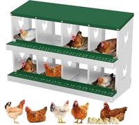 AffinityFurn Metal Chicken Nesting Boxes Heavy-Duty 8-Hole Chicken Nesting Box - Galvanized Steel, Rustproof & Ventilated Wall-Mountable Laying Box for Hens, Ducks | Easy Clean - Green