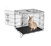 AffinityFurn Portable Collapsible Small Pet Metal Cage, Dual Door Design, Slide-Out Tray, Folding Pet Training Cage Crate for Small Dogs, Cats, Rabbits, Chinchillas, Ferrets, Rats(61 * 44 * 49cm)