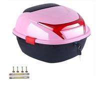 AffinityFurn Universal Motorcycle Top Box 32L Capacity Motorcycle Tour Tail Box Helmet Top Case Luggage Case for Motorbike Moped Back Rear Case Pink