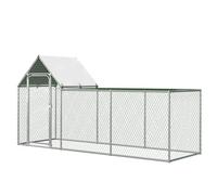 AffinityFurn Walk-in Chicken Run, Outdoor Metal Chicken Coop with Protection Mesh, Water-Proof Dach, Large Galvanised Hen Poultry House Cage for 4-6 Hens, Ducks or Rabbits
