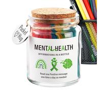 Affirmation Card Jar Set - Empowering Quote Slips Storage Bottle, Happiness Reflection Notes Bundle Creative Mindfulness Activity | Confidence Building Message Collection Gratitude Practice Inspiratio