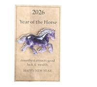 Affirmation Card Set, Lucky Horse Acrylic Charm | Stylish Acrylic Lucky Horse Ornament with Inspirational Note Cards for Birthday Weddings Spring Festival Exchange