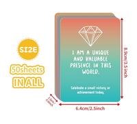 Affirmation Cards For | 50 Motivational Self Care Cards | Positive Thinking Deck For Conscious Motivation | For Girlfriends, Teens, Children, , Adults, Friends