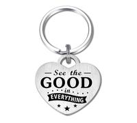 Affirmation Gifts Motivational Keyring, Mindfulness Gifts for Students from Teachers, Women, Men and Teens Stylish Positivity Gifts for Mental Health Well Done Keychain, See the Good in Everything