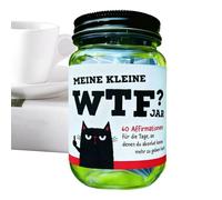 Affirmation Jar - 60 Humorous Inspirational Messages, Gratitude Jar, Adult Student Friend Gift, Desktop Dorm Home Bookshelf, Workplace Mental Health Tool, Daily Positive Reminder, Funny Gift