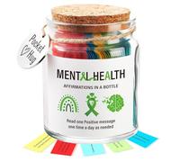 Affirmation Message Jar - 8.4cm Bottle Of Encouraging Words Inspirational Gift Positive Notes Container With Uplifting Message Design | Thoughtful Gift For Friend Sister