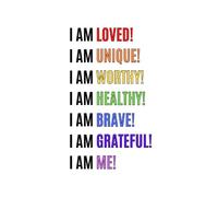 Affirmations Notebook: Rainbow Affirmations Notebook, A5 Positive/Positivity/Mindset/Wellbeing Notes/Journal/Diary/Notepad, Fun, Gift, Basic/Classic/Composition/Lined/Ruled/100 pages/Premium Design