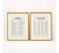 Affirmations Wall Art, 30 x 40cm, Set of 2