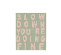 Affirmations Wall-Art, Slow Down You're Doing Fine Retro Poster, Inspirational Home Decor Print for Mindfulness and Motivation(Framed,12x18inch(30x45cm))