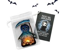 Affirmative Halloween Pocket Cards | Portable Inspirational Card | Inspirational Keepsake Halloween Ghost Bat Crow Death God for Home Adults Kids Teens Graduates Colleagues Work Meetings Waiting Rooms