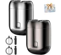 Affirmof Shaver, Affirmof Razor, Affirmoff Electric Shaver, Voalsz Mini Electric Shavers, 2025 New Model Mini Dual-Head Shave, Portable Rechargeable Waterproof Razor for Men (Silver+Gray)