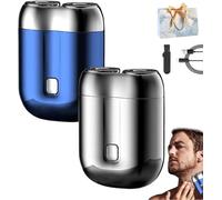 Affirmof Shaver, Affirmof Razor, Affirmoff Electric Shaver, Voalsz Mini Electric Shavers, 2025 New Model Mini Dual-Head Shave, Portable Rechargeable Waterproof Razor for Men (Blue+Silver)