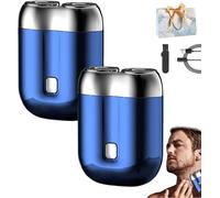 Affirmof Shaver, Affirmof Razor, Affirmoff Electric Shaver, Voalsz Mini Electric Shavers, 2025 New Model Mini Dual-Head Shave, Portable Rechargeable Waterproof Razor for Men (Blue+Blue)