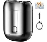 Affirmof Shaver, Affirmof Razor, Affirmoff Electric Shaver, Voalsz Mini Electric Shavers, 2025 New Model Mini Dual-Head Shave, Portable Rechargeable Waterproof Razor for Men (Silver)