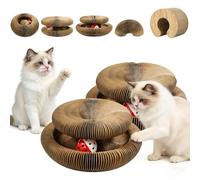 Affiuya 2PCS Cat Toy Magic Organ Cat Scratching Board,Foldable Reversible Accordion Cats Toy with Ball Bell for Indoor Outdoor Cats Toy Exercise Anxiety Relief