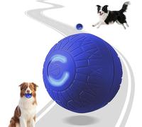 Affiuya Interactive Duraspin Dog Ball, Self-Bouncing Vibrating & Auto-Rolling, Auto Stop Touch Start Jumping Ball Toy for Medium/Large Dogs (S, Blue)
