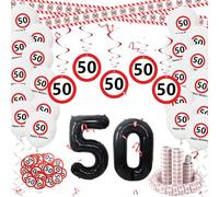 Affivia Traffic Sign Balloon Birthday Decoration (50th Birthday)