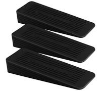 AFFIXERS Door Stop | Door Stoppers for Floor Anti-Skid, Durable, and Heavy Duty Rubber Door Stops | Ideal for All Types of Surfaces | Door Wedges Indoors (Black, Pack of 3)