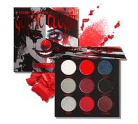 Afflano Black Red Eyeshadow Palette Goth Clown Halloween Makeup, White Silver Glitter Metallic Red Black Eyeshadow Palette Highly Pigmented, Joker Zombie Christmas True red Smoky Eye Makeup