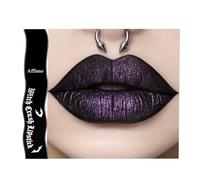 Afflano Dark Purple Lipstick Gothic Makeup, Metallic Dark Plum Goth Lipgloss Shimmer, Long Lasting Shiny Glitter Lip Stain for Women, Waterproof Black Lipstick for Bold Daily Halloween Goth Look #10