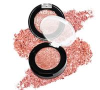 Afflano Glitter Eye Shadow Apricot Single, Highly Pigmented Naked Rose Eyeshadow Glitter, Metallic Shimmer Glitter Eyeshadow Makeup Palette, Make-Up Nude for Natural Daily Eye Makeup