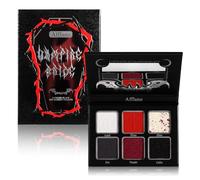 Afflano Goth Makeup Black Red Eyeshadow Palettes, Highly Pigmented Black Gray White Red Eye shadow Pallet With Mirror, Metallic Matte Dark Smokey Eyes Makeup Palette, Halloween SFX Clown Gothic Look