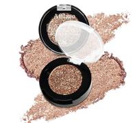 Afflano Shimmery Nude Brown Eyeshadow Highly Pigmented, Sparkle Intense Color Brown Glitter Eyeshadow Palette Single, Long Lasting, Blendable, Daily Wear, Neutral Metallic Glitter Eyes Look, 5H