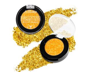 Afflano Yellow Glitter Eyeshadow Makeup, Single Diamond Gold Shimmery Eyeshadows, Super Pigmented Sunset Gold Glitter Yellow Eyeshadow One Swipe, Vibrant Metallic Eye Shadow Sparkly Eyelid Highlighter
