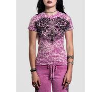 Affliction Forgotten Burn Out Baby T-Shirt pink burnout XS