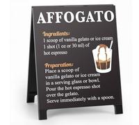 Affogato Recipe Coffee Sign Rustic Coffee Decor for Home Cafe Bar Coffees Lover Sign for Kitchen Coffees Cart Accessories Christmas Gifts for Barista Men Women - 5.59 x 4.33 inch Acrylic Sign
