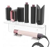 Affogato Wall Mount Holder Compatible with All Dyson Airwrap Styler Accessories, Upgraded Acrylic 6 Holes Storage Organizer Rack for Bathroom