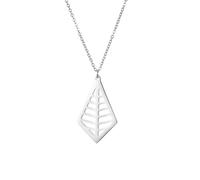 Affordable luxury niche diamond-shaped hollowed-out rib pattern pendant necklace with a versatile and simple design perfect for a minimalist cool-toned look jewellery pendant necklaces for men women