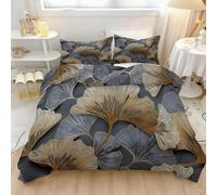Affordable Luxury Small Duvet Cover Set, Ginkgo Leaf Bedding Sets with Zipper Closure, Soft Cozy Microfiber Duvet Cover and 2 Pillow Cases 40 x 60 cm A1514