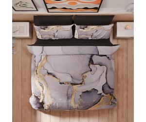 Affordable Luxury Small Duvet Cover Set, Marble Patterns Bedding Sets with Zipper Closure, Soft Cozy Microfiber Duvet Cover and 2 Pillow Cases 40 x 60 cm A1394