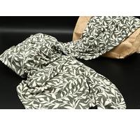 Affordable & Premium Fabric by The Metre, 300 x 140 cm - Ideal for DIY Projects, Clothing, Decoration, Patchwork, Table Runners & Kids' Fabrics-Retro-Olive Green Background and a White Leaf Pattern
