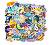 Affoto 50PCS Space Planet Stickers,GiftChildren Teens Adults Kids,Solar System Moon Sun Stars Waterproof StickersLaptop Scrapbook Water Bottle,Aesthetic StickersSkateboard Journal Wall Car