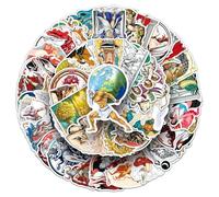 Affoto Ancient Greek Mythology Stickers (50 PCS), Multicolor, Mythology, Classical Style, Die-cut, Cartoon, Round, Waterproof PVC, Smooth Surfaces, Stickers