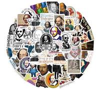 Affoto Shakespeare Stickers (Pack of 50), Gift for Children, Teenagers, Adults, Boys, Waterproof Vinyl Stickers for Scrapbooking, Skateboard, Car, Luggage