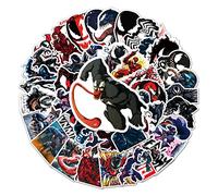 Affoto Venom Stickers (50 PCS), Waterproof, Smooth Surface, PVC, Comic, Glitter, Venom, Cartoon, Single Use, Die-cut, Marvel, Stickers