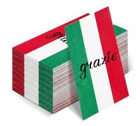 Affrolling 100 Pcs Italian Grazie Napkins Red White Green Grazie Disposable Paper Napkins Set Theme Napkin Hand Towel Tableware for Christmas Family Gathering Dining Italian Party Decoration