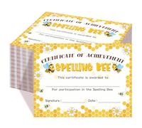 Affrolling 100 Pcs Spelling Achievement Certificates Spelling Bee Award 11 x 8 Inch Certificate of Achievement Recognition for Kids Adults Competitions Trophy Party Supplies