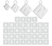 Affrolling 144 Pcs Letter and Number Stencils 4 Sizes Alphabet Number Templates Reusable Plastic Stencils for Painting on Wood, Walls, Signs(2,3,4,5 Inch,Regular)