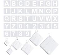 Affrolling 216 Pcs Letter and Number Stencils Kit 6 Sizes Alphabet Number Templates Reusable Plastic Stencils Painting on Wood Wall Fabric Rock Chalkboard DIY Art and Craft Projects