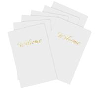 Affrolling 50 Pack 6 x 9 Inch Welcome Pocket Folders Church Visitor Welcome Folder Presentation Folder Employee File Folders for Weddings, Party, Conference, Seminars, Bar Mitzvah (White)