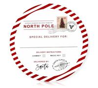 Affrolling 500 Pcs North Pole Christmas Stickers from Santa for Gifts 2 Inch Self Adhesive Christmas Gift Tag Round Xmas Wrapping Paper Labels for Xmas Party Holiday Cards Envelopes Boxes(Cute)